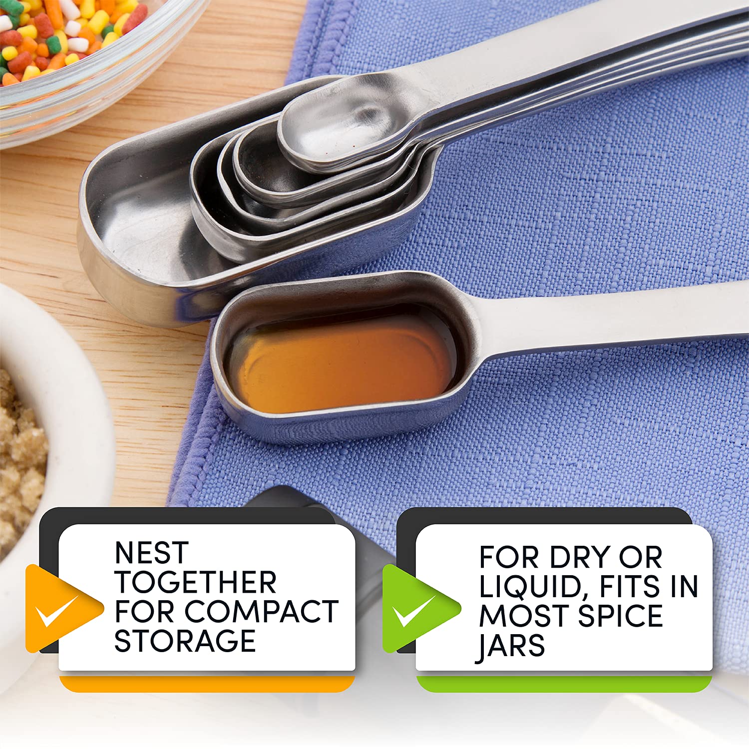 Spring Chef measuring spoons one-tsp close-up for everyday ingredients