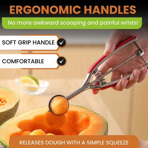 Spring Chef melon baller attachment helps shape fresh fruit and desserts with precision.
