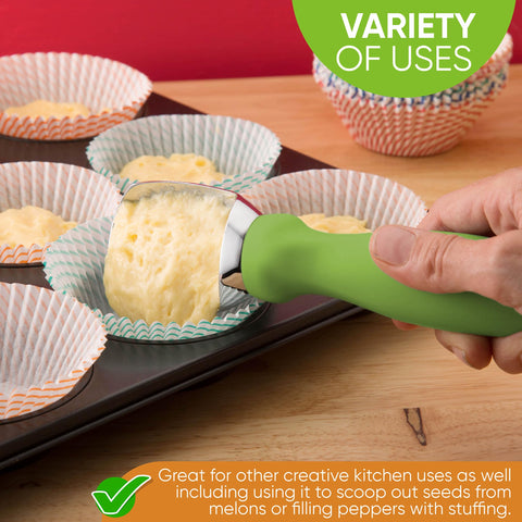 Spring Chef melon-scooping tool helps seed removal and stuffing prep.