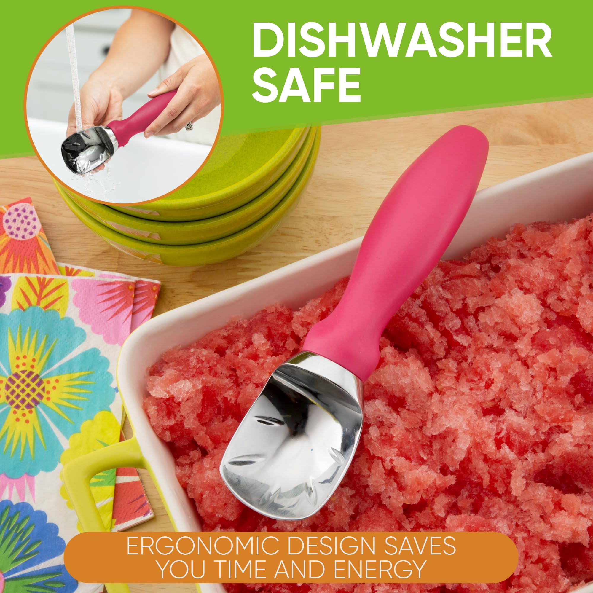 Spring Chef versatile scoop handles melon seeds and peppers with ease.