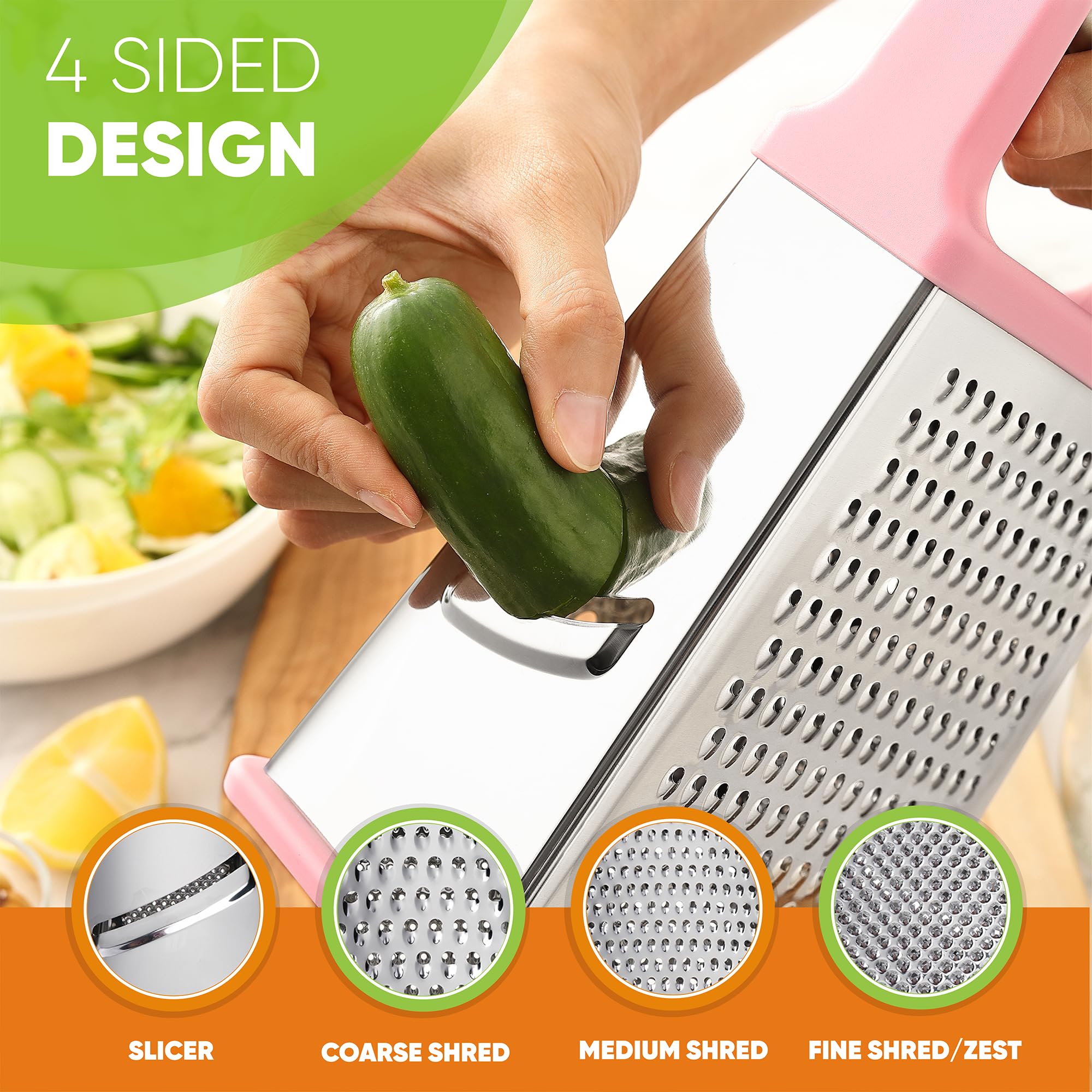 Spring Chef non-slip base keeps the grater steady during use.