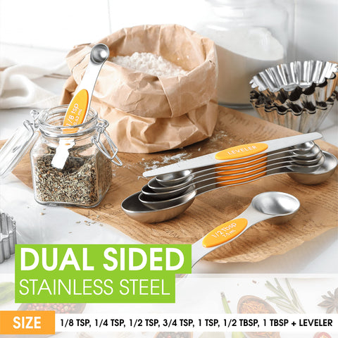 Spring Chef Mango oval end fits spice jars for mess-free scooping.