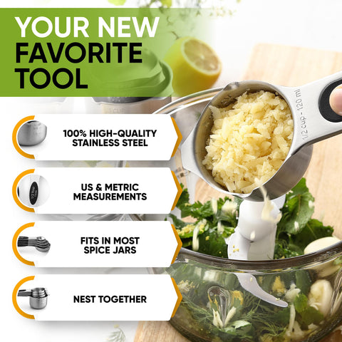 Spring Chef oval end spoon fits narrow spice jars for easy reaching