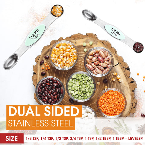 Spring Chef oval end spoon fits tight spice jars.