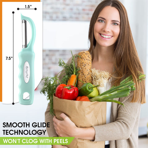 Spring Chef dishwasher-safe peeler simplifies cleanup after meal prep.