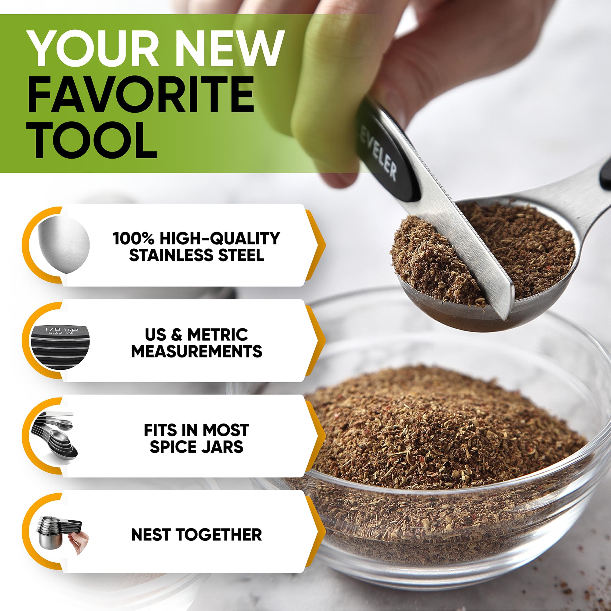 Spring Chef pieces feature clear US and metric markings.