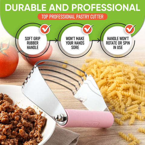 Spring Chef Pink Lemonade Dough Blender helps make pie crusts with consistent texture.