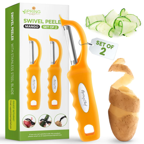 Spring Chef premium stainless swivel peeler for apples offers smooth, easy peeling