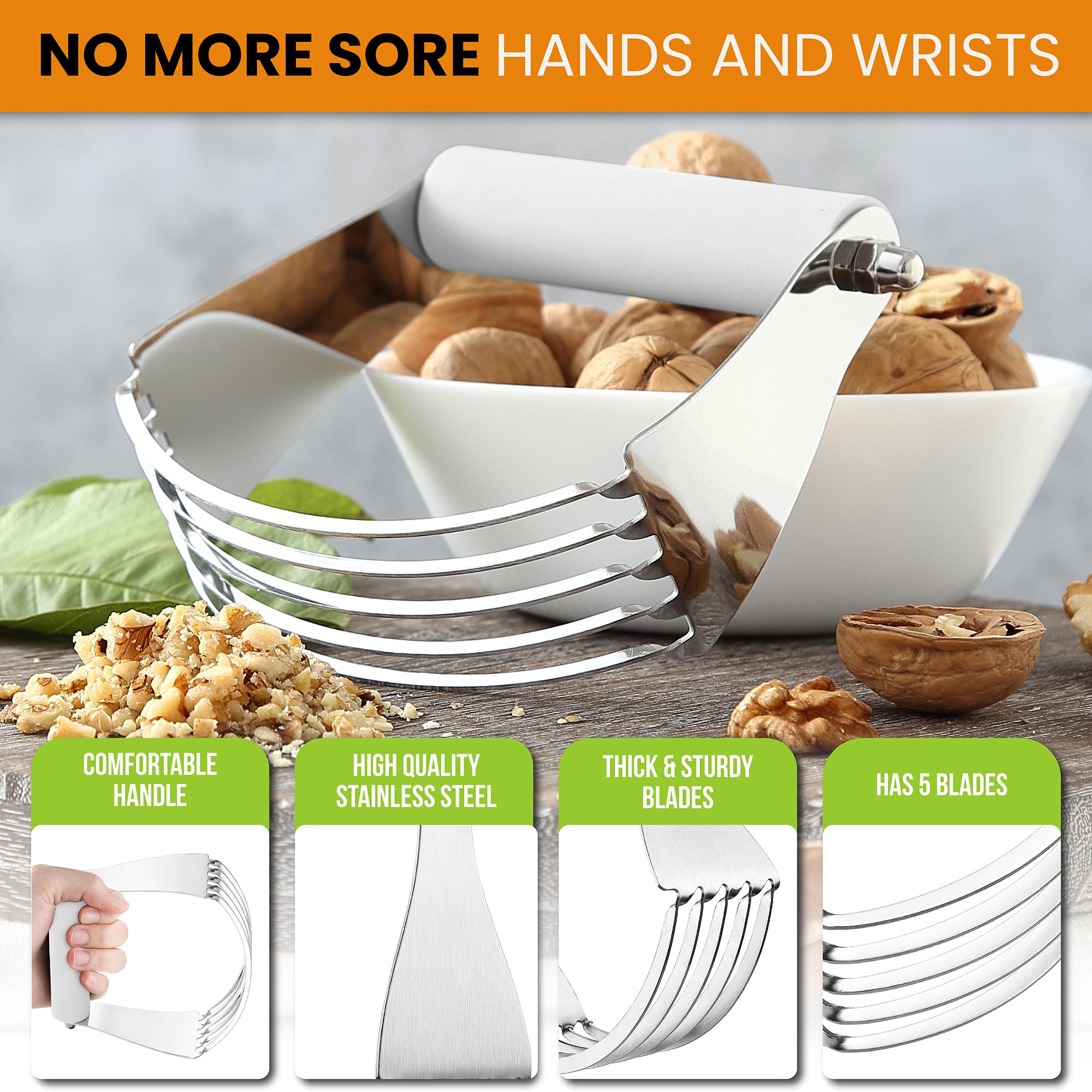 Spring Chef Pro pie crust dough blender shaping butter chunks evenly