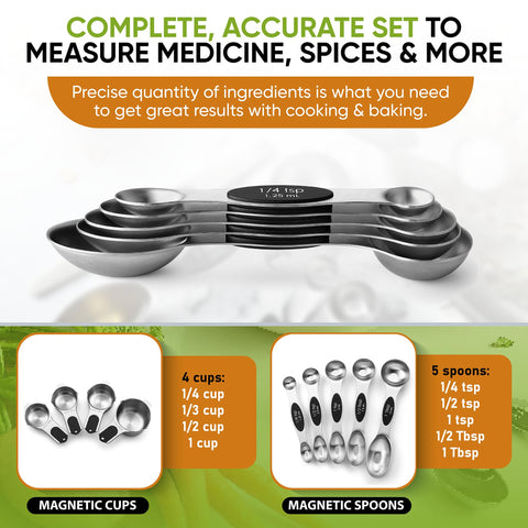 Spring Chef round end cups rest flat on counter to prevent spills