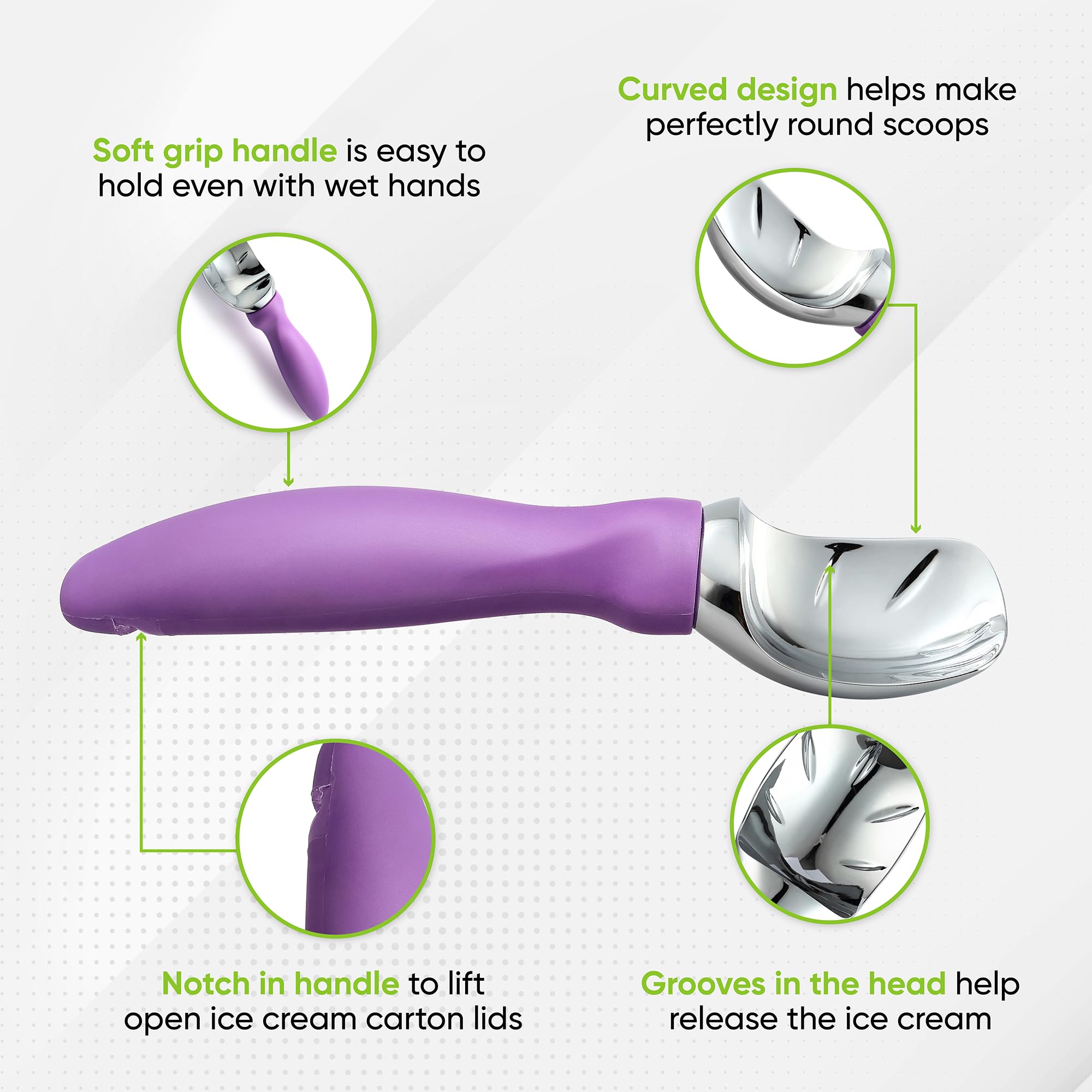 Spring Chef scoop designed for gelato and custard, delivering clean, precise portions.