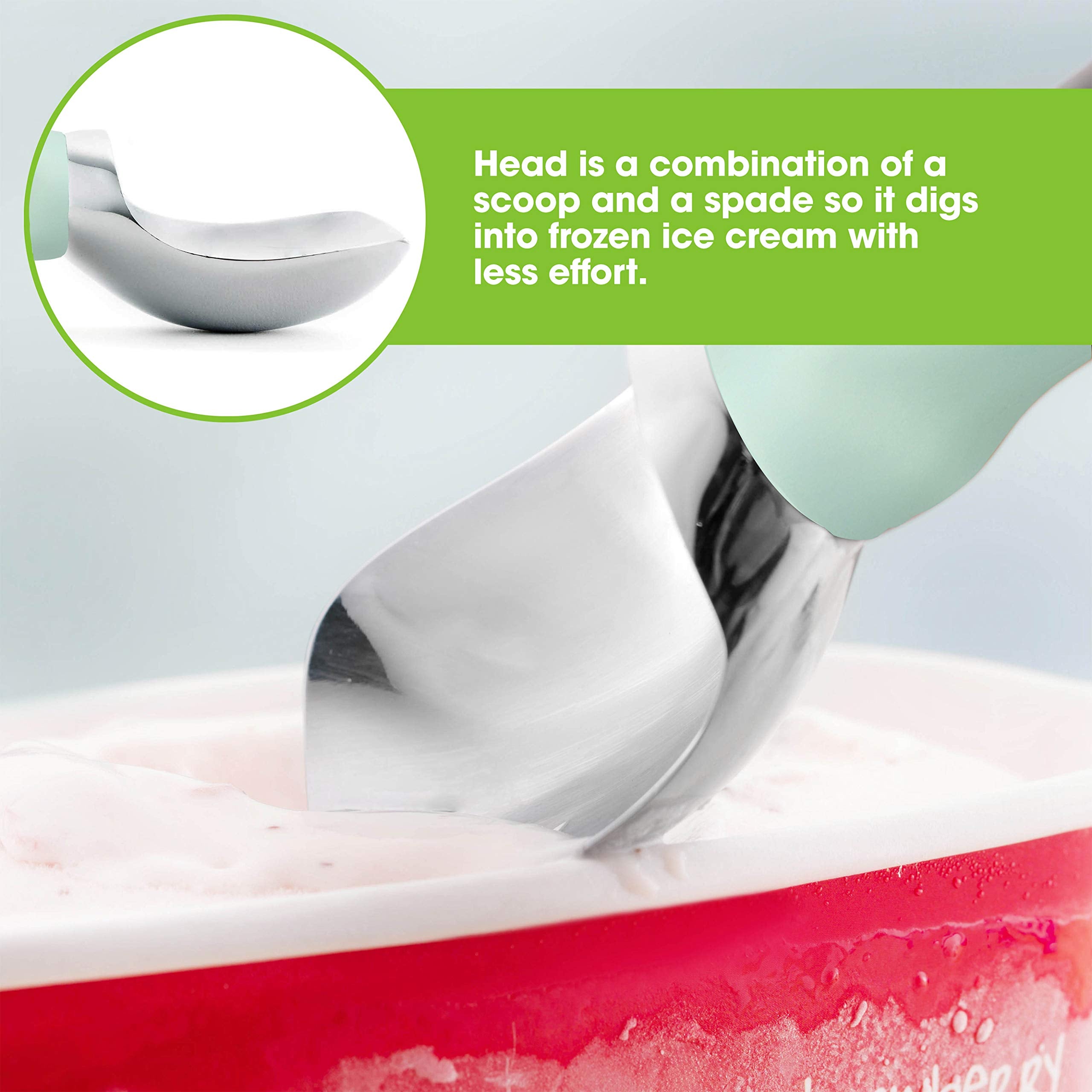 Spring Chef scoops perfect spheres, ideal for cones and sundaes.