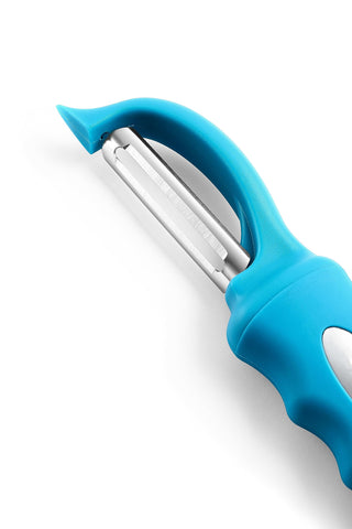 Spring Chef set-of-two teal peelers—two tools to speed kitchen prep.
