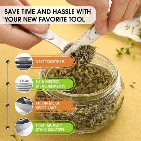 Spring Chef magnetic measuring spoons nest for tidy storage