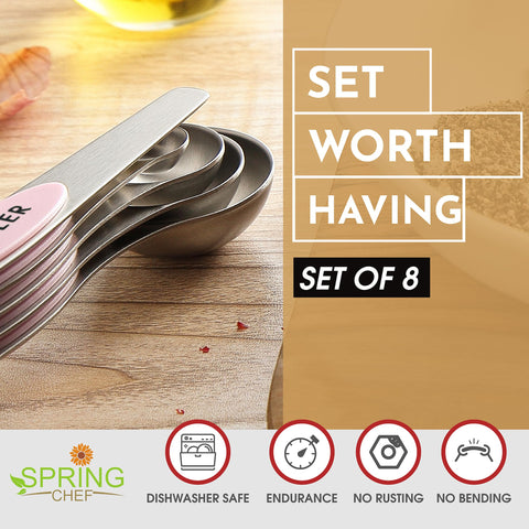 Spring Chef spoons nest magnetically for easy storage.