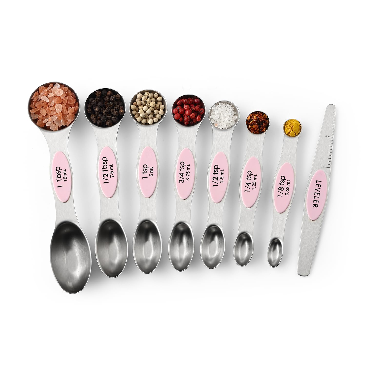 Spring Chef pink lemonade spoons add color to kitchen tasks.