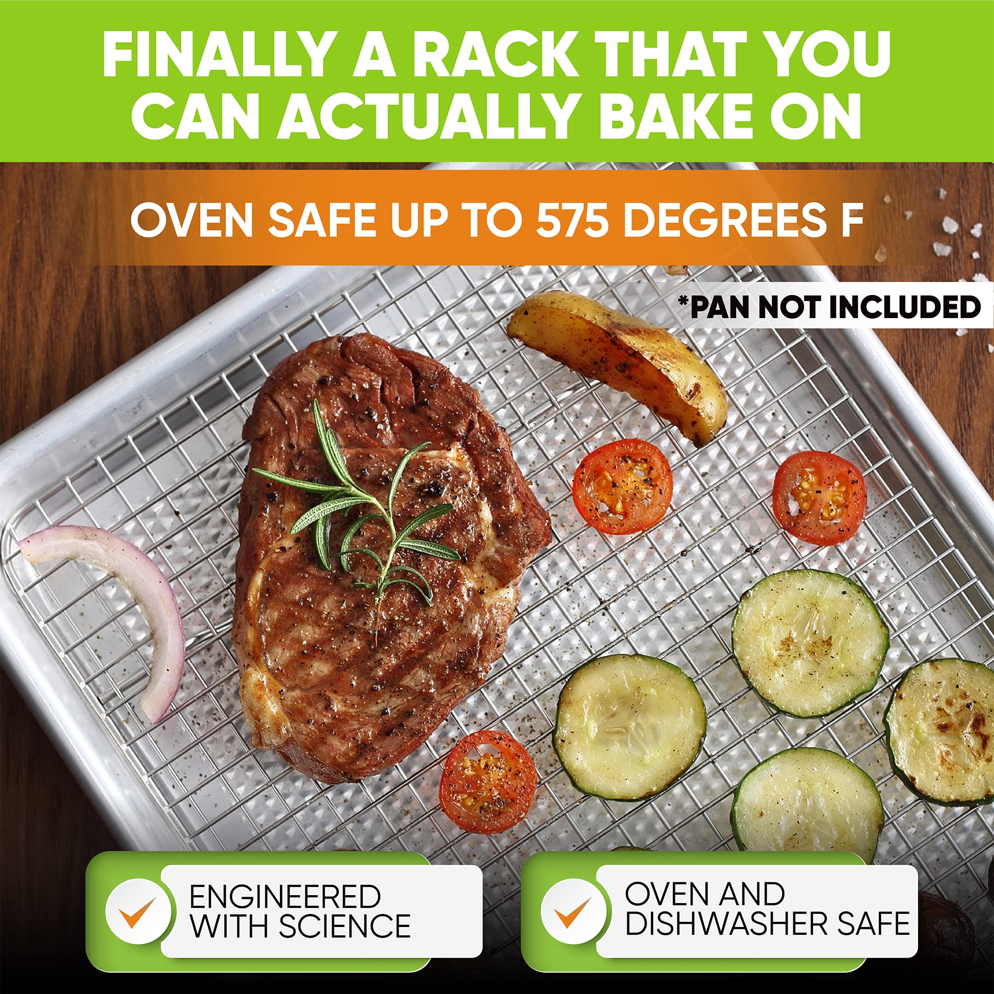 Spring Chef raised feet promote airflow for even cooling of foods.