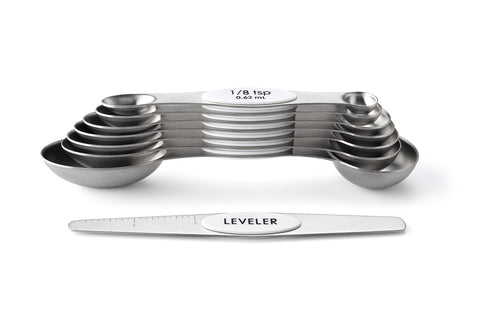 Spring Chef sleek white finish spoons look durable and easy to wipe clean
