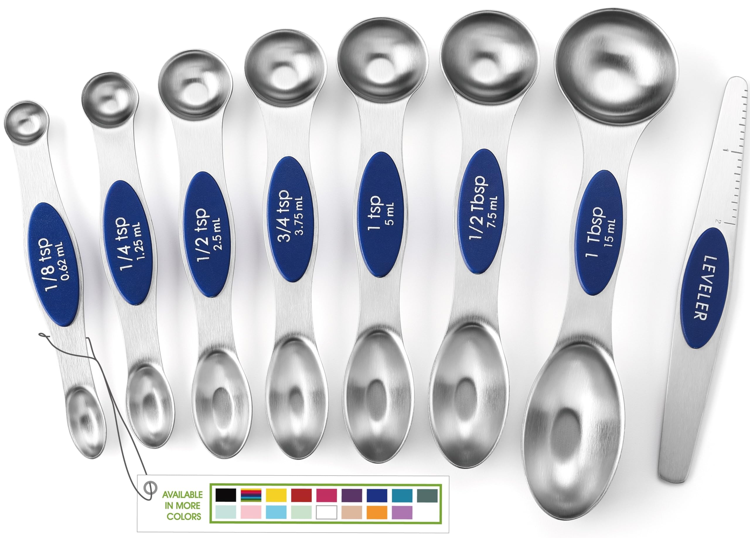 Spring Chef stainless steel magnetic measuring spoons with leveler for precise baking