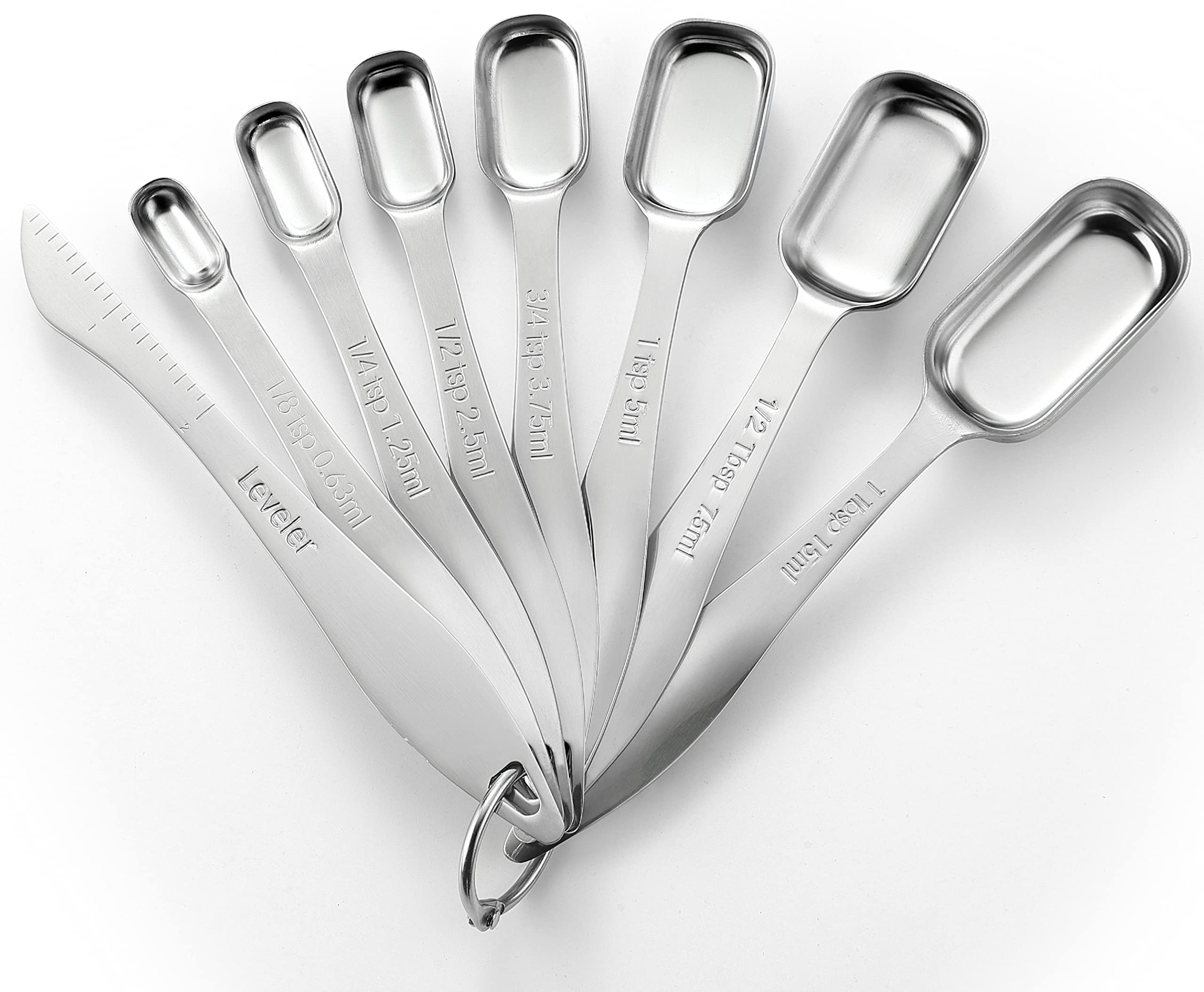 Spring Chef stainless steel measuring spoons with leveler for precise ingredient portions