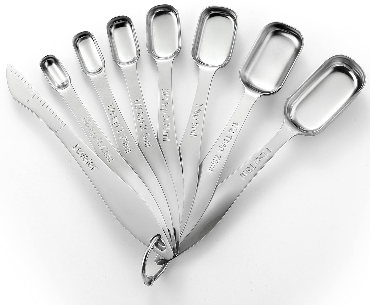 Spring Chef stainless steel measuring spoons with leveler for precise ingredient portions