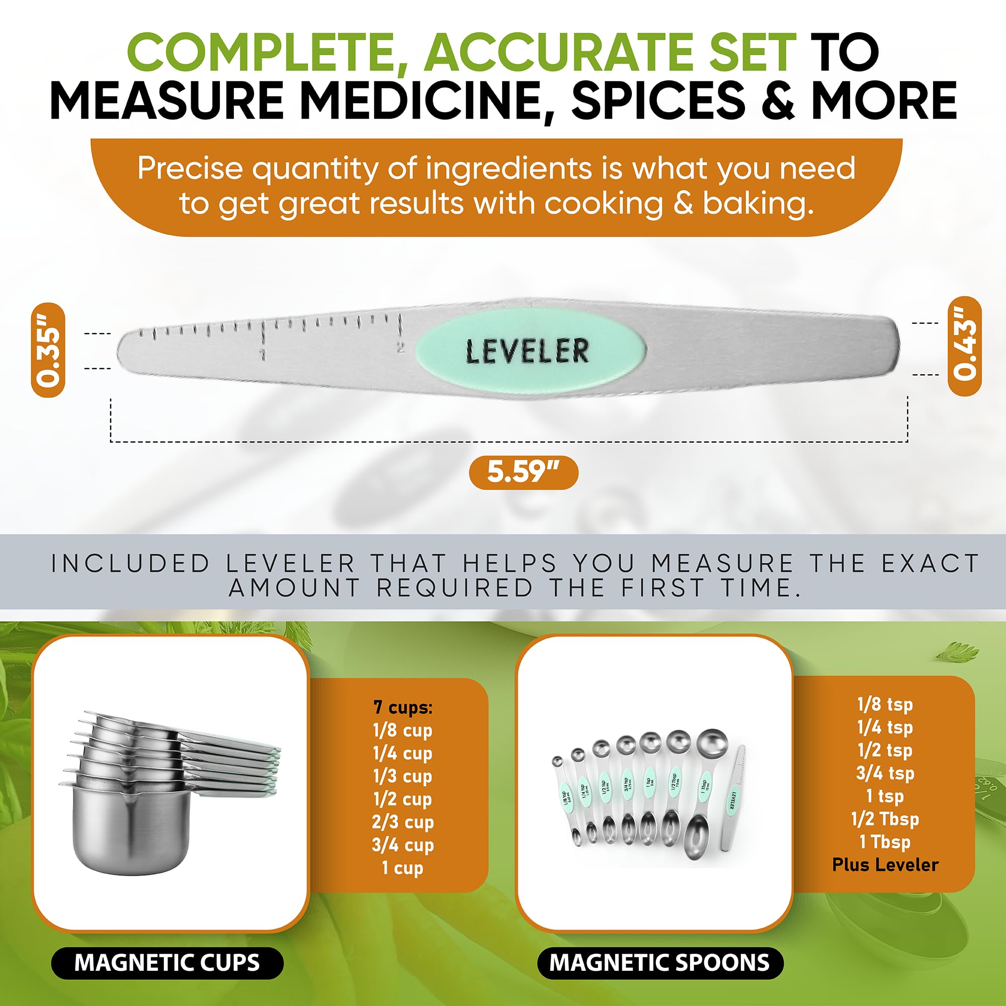 Spring Chef stainless steel spoons and cups for durable use