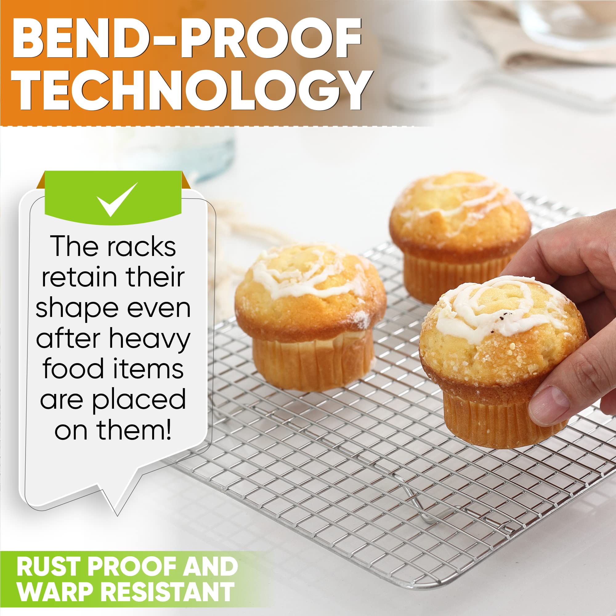 Spring Chef two-pack racks provide versatile baking, roasting, and cooling options.
