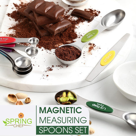 Spring Chef spoons with US and metric markings for accurate measurements