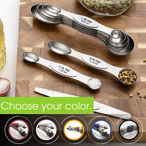Spring Chef measuring spoons feature clear US and metric markings
