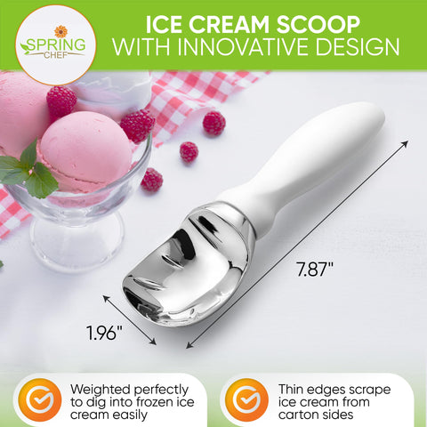 Spring Chef scoop shows comfortable ergonomic handle for easy grip