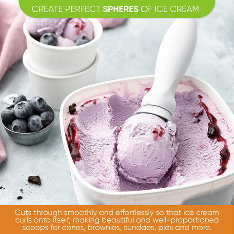 Spring Chef scoop curved edge design creates curls and spheres