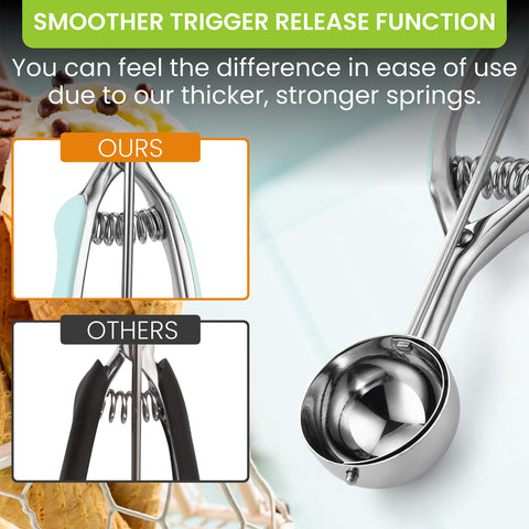 Spring Chef wiper cleans sticky dough with a smooth swipe.