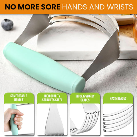 Spring Chef XL heavy duty design handles cold butter with ease