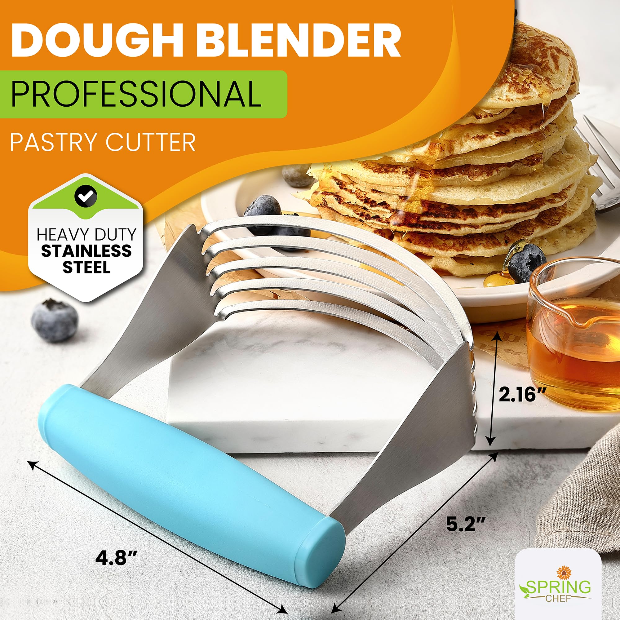 Spring Chef XL dough blender soft grip handle for comfortable use