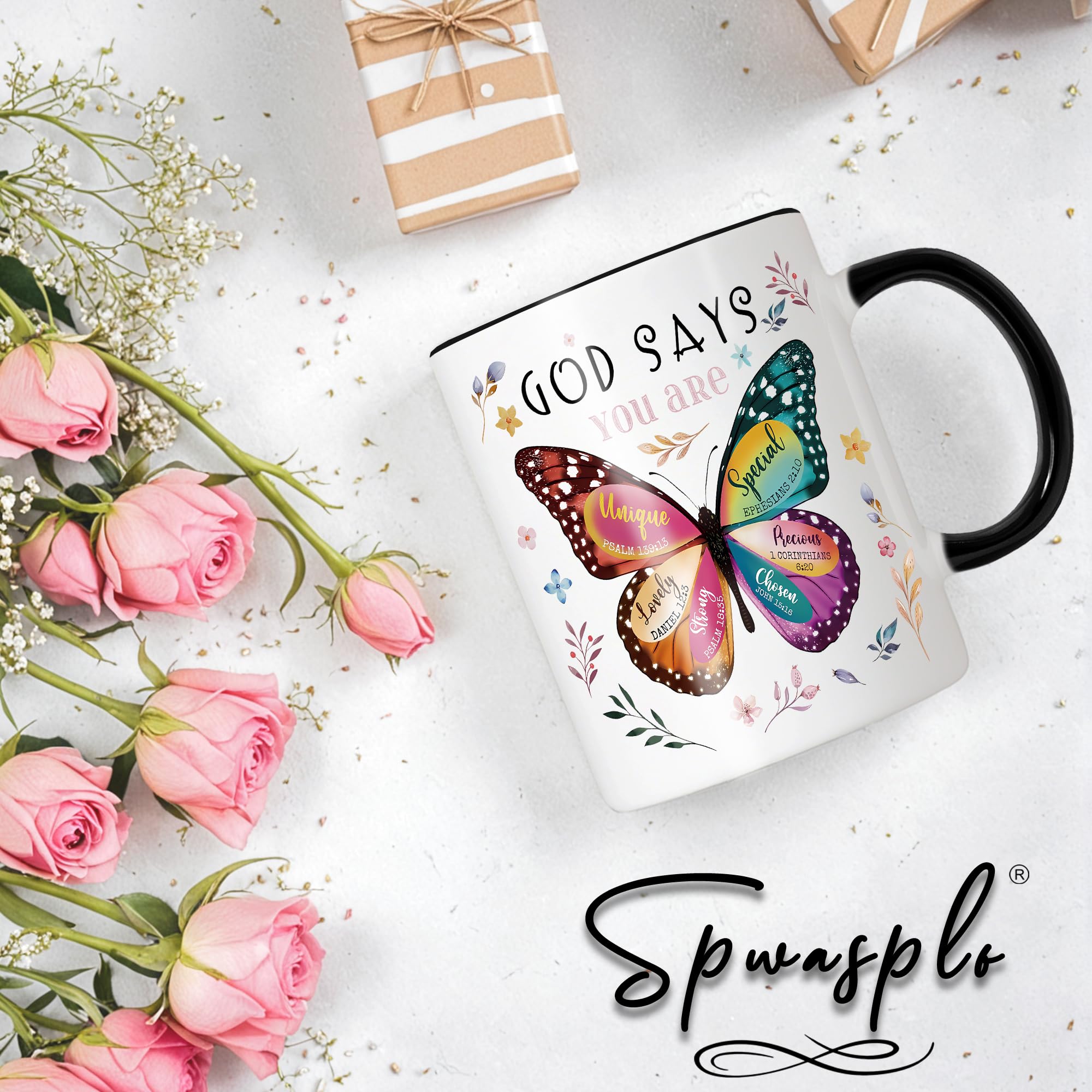 Spwasplo gift-ready Catholic mug suitable for baptisms and birthdays.