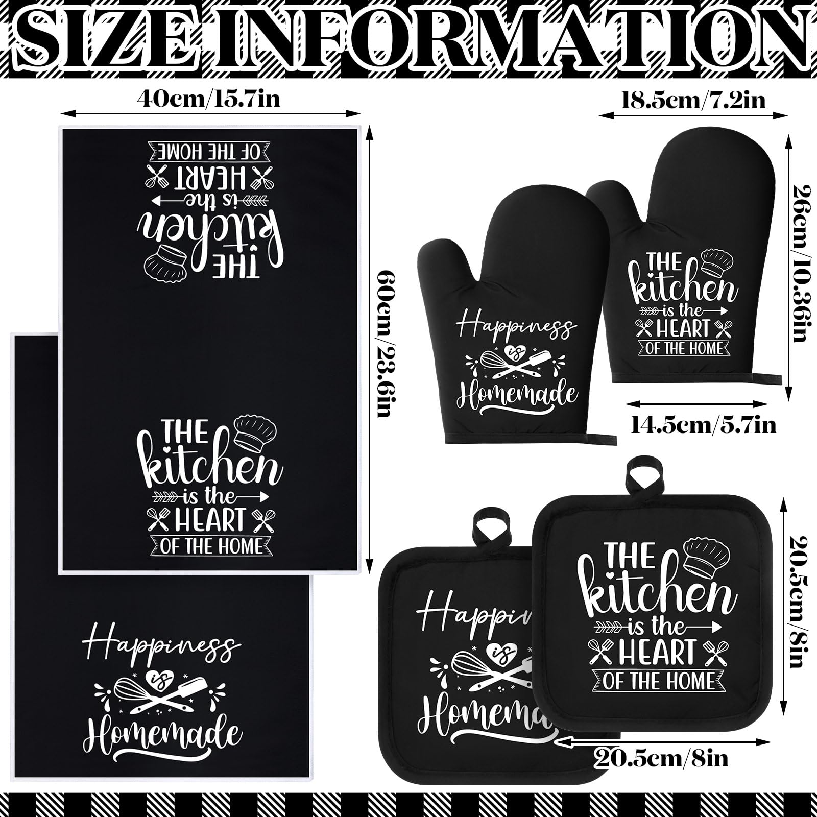Sratte oven mitts in black and white, protective grip for hot cookware.