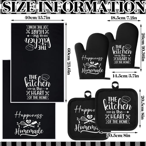 Sratte oven mitts in black and white, protective grip for hot cookware.