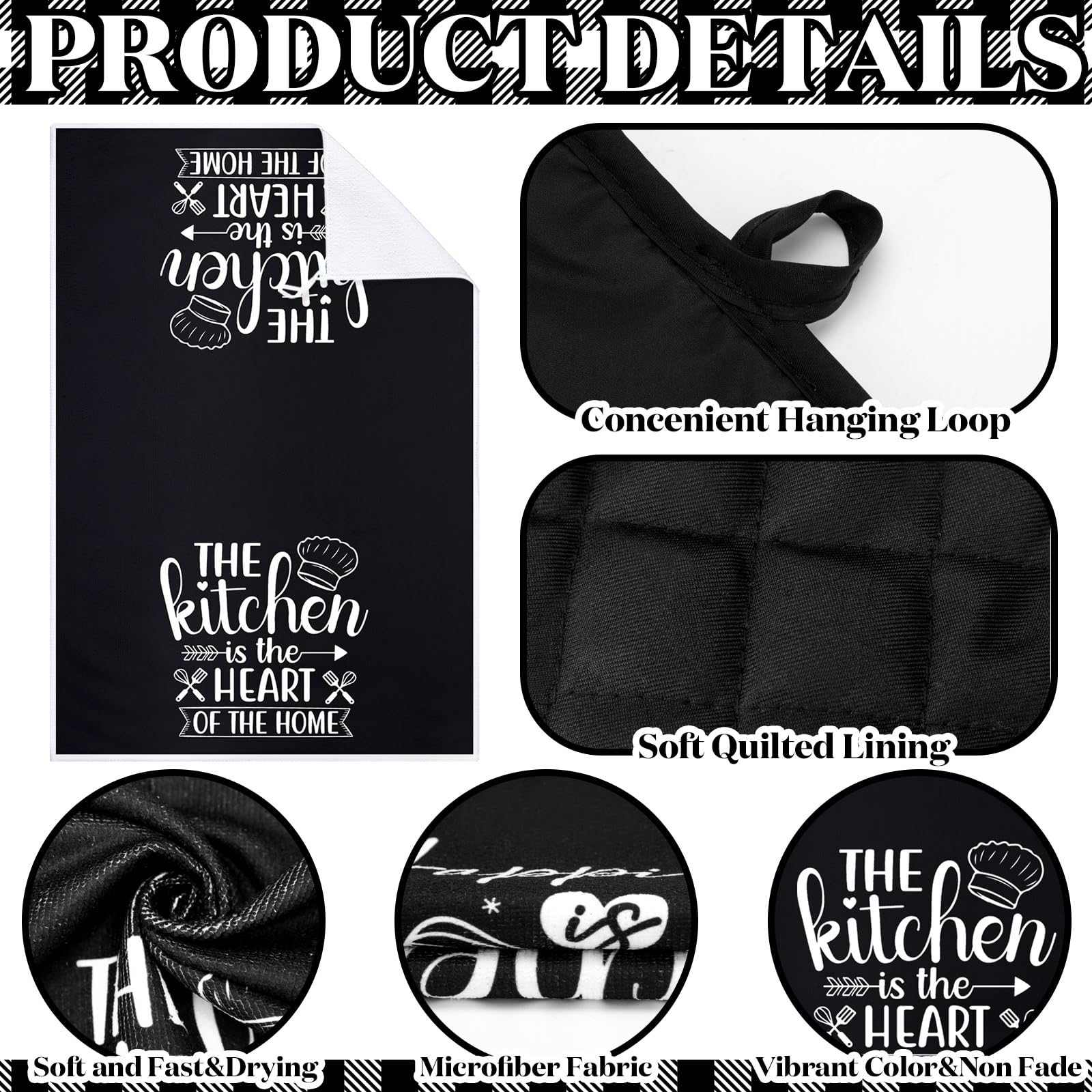 Sratte potholder in black-white, safe handling of dishes and pans.