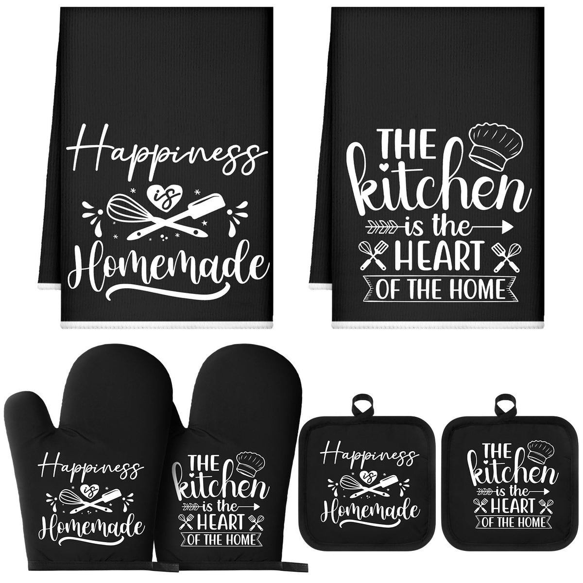 Sratte kitchen towel in black and white, highly absorbent for drying dishes.