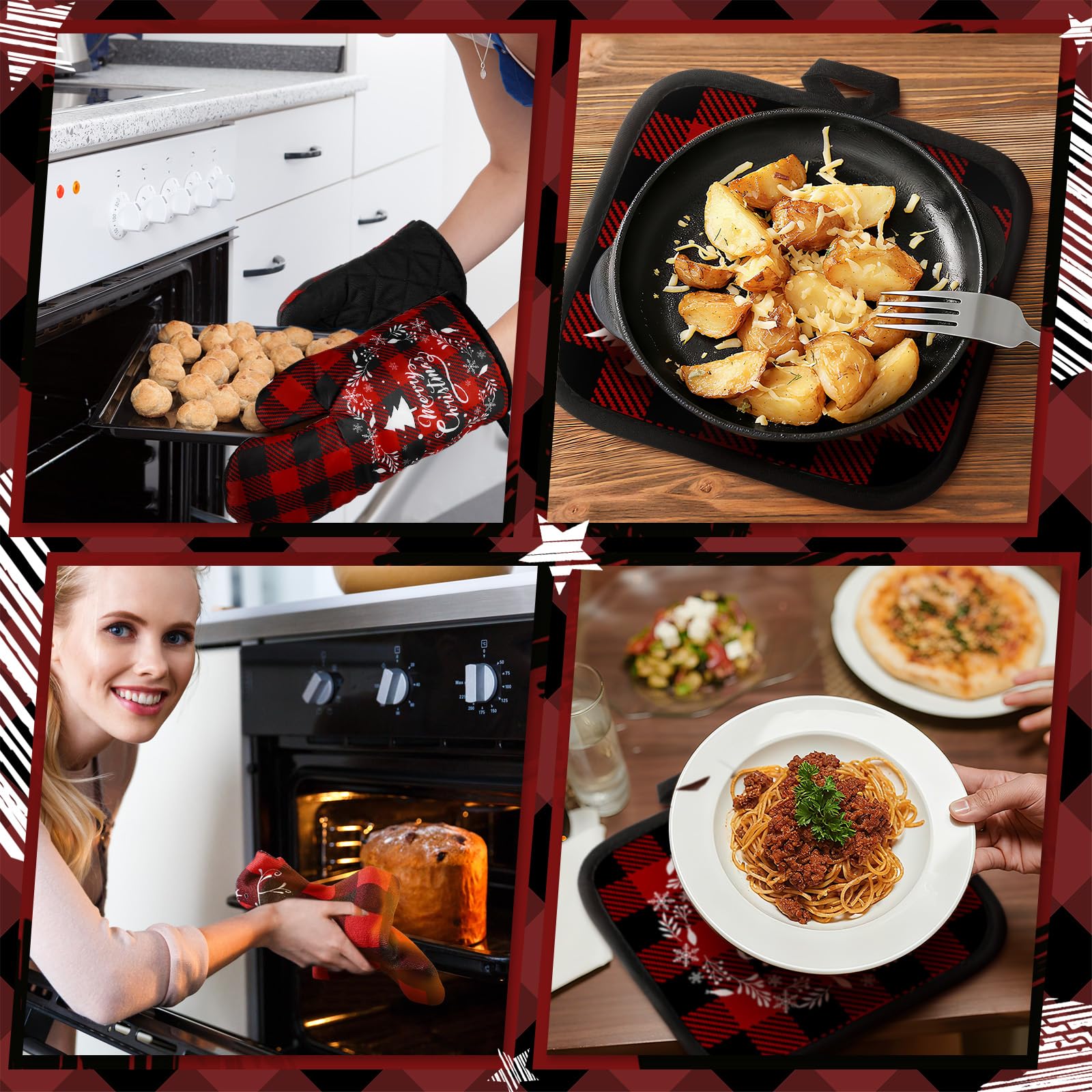 Sratte oven gloves with grip for confident handling of hot cookware.