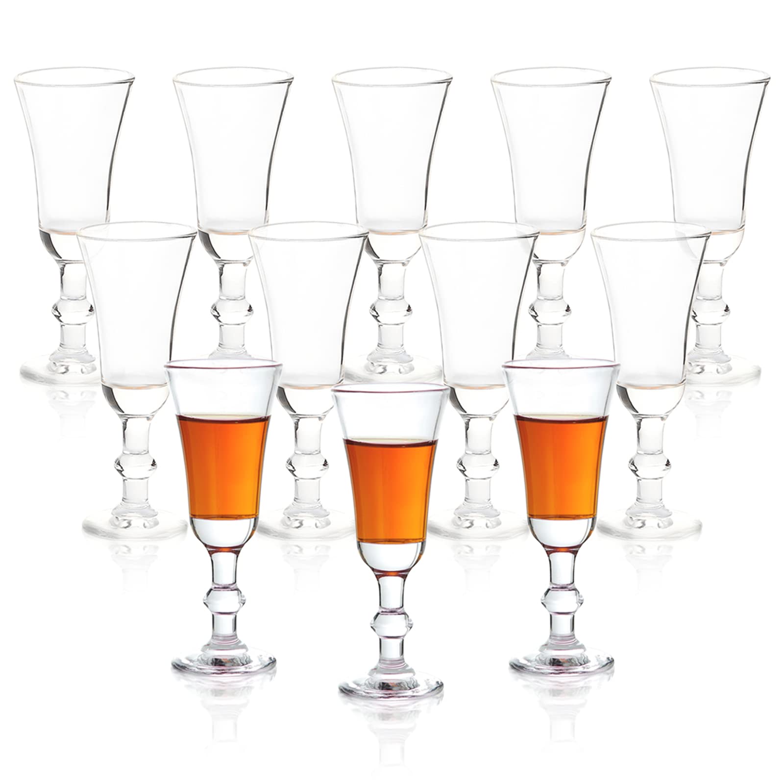 Srgeilzati cordial shot glasses with stem, 1 oz, ideal for limoncello and liqueurs.
