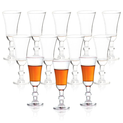 Srgeilzati cordial shot glasses with stem, 1 oz, ideal for limoncello and liqueurs.