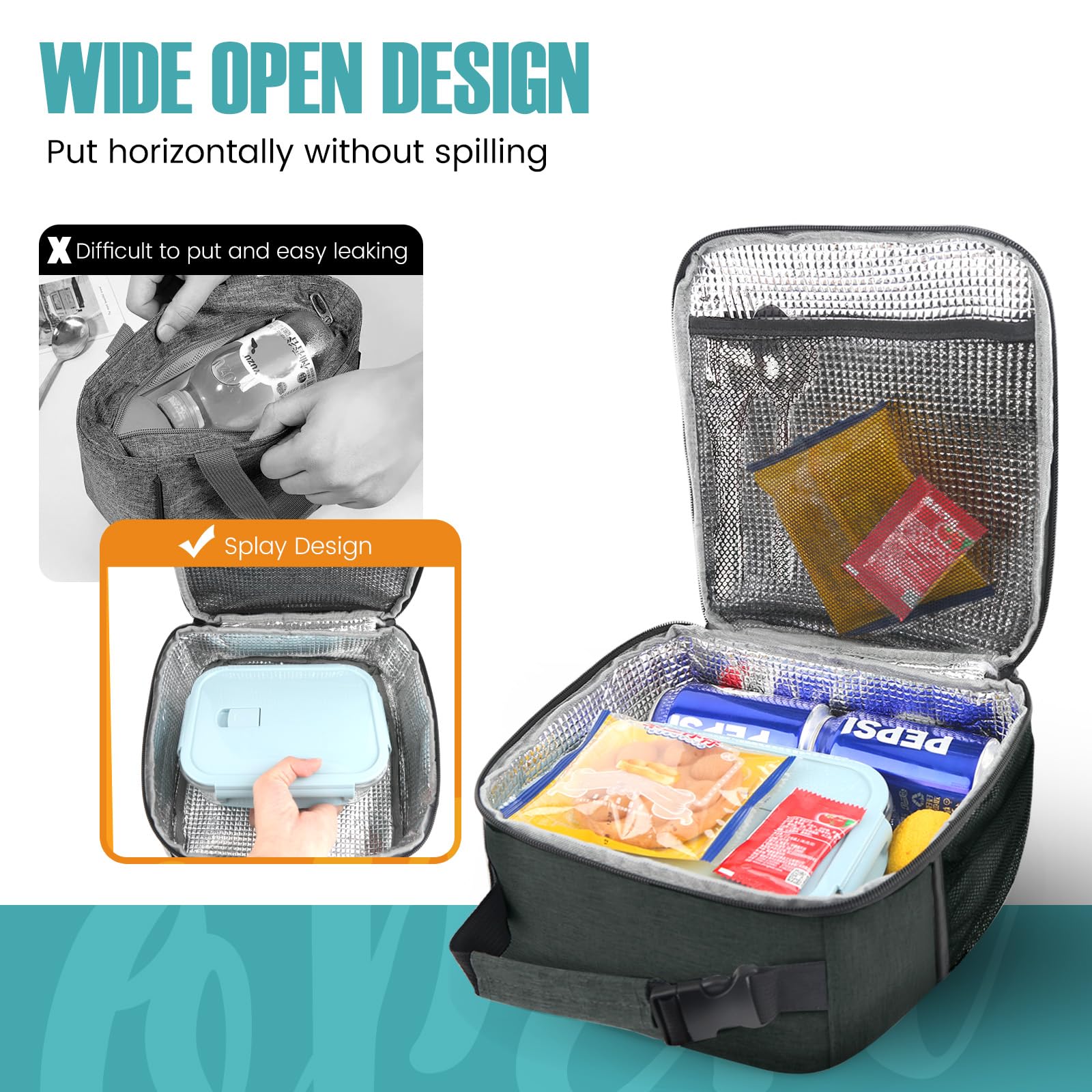 SRISE lunch bag insulation layer helps keep temperature steady