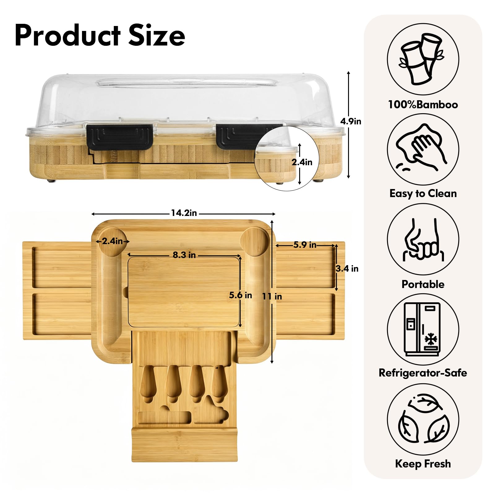 Built-in silicone seals keep freshness and prevent spills during transport