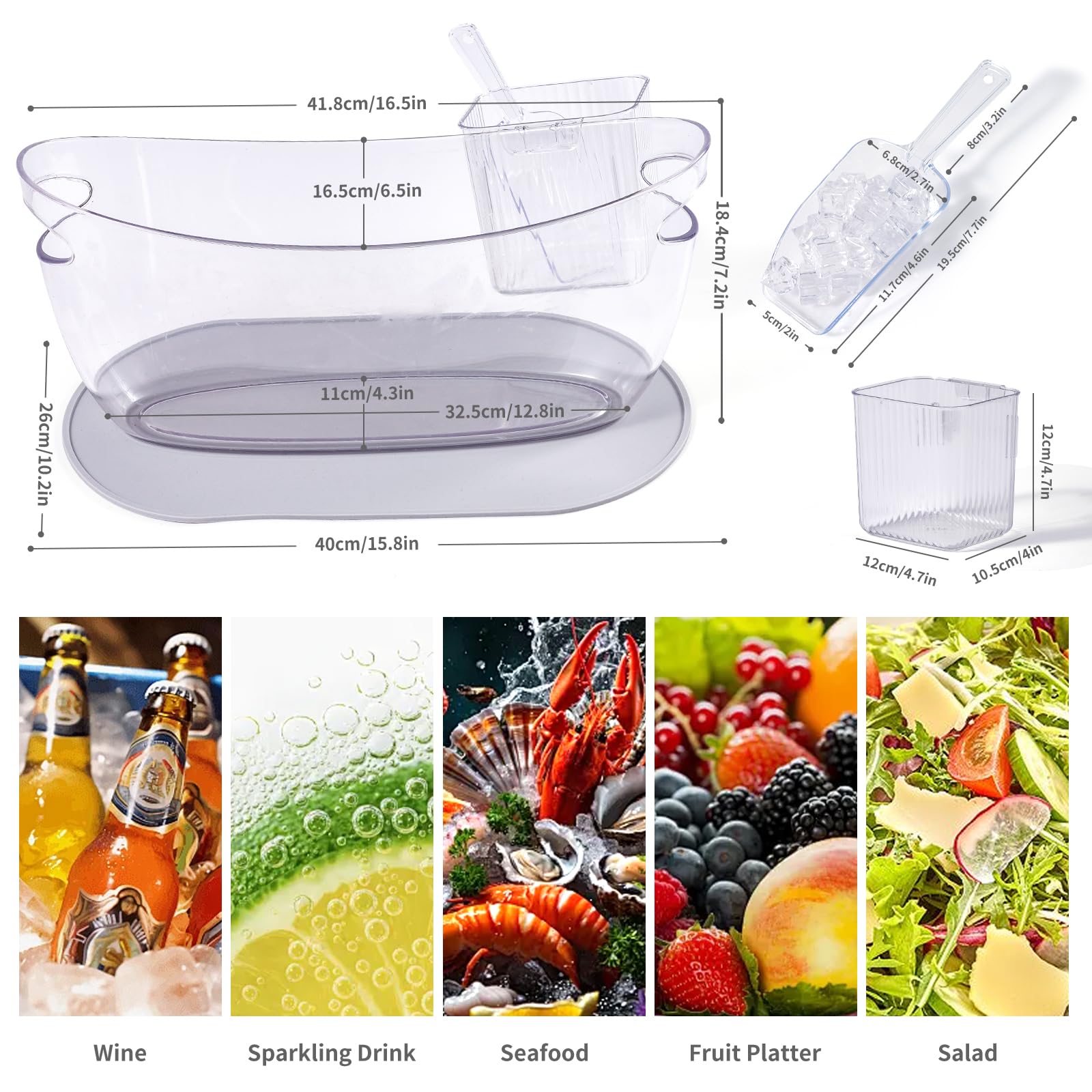 SRRUI ice bucket shows high capacity for efficient chilling.