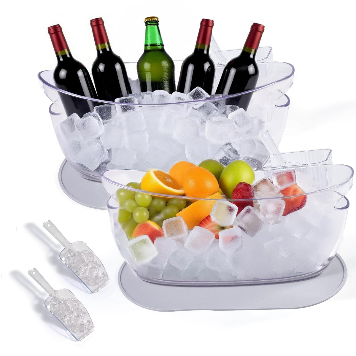 SRRUI ice bucket with condensation pad keeps surfaces clean.