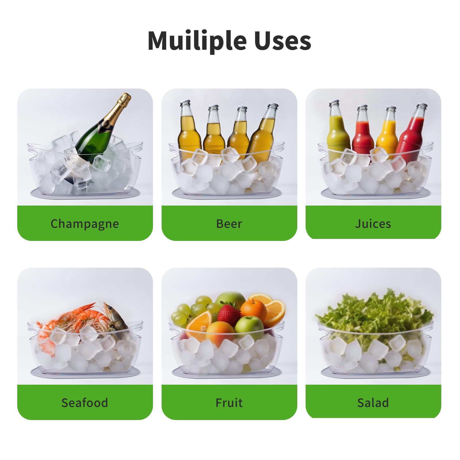 SRRUI transparent tub lets you monitor ice level at a glance.