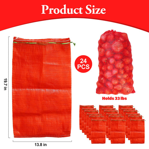 SRXES mesh bag with vegetables showing airflow for freshness.