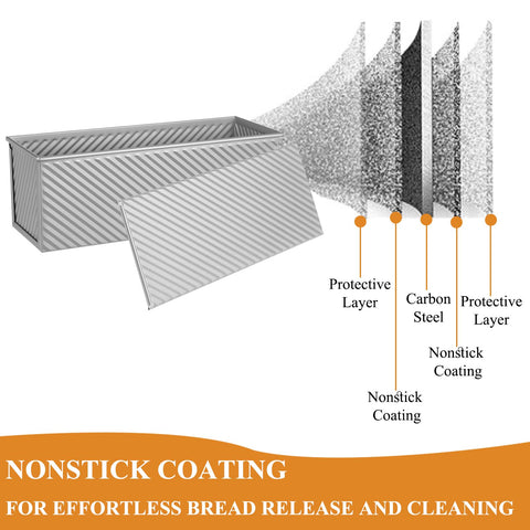 SS&CC Pullman loaf pan base with corrugations for even baking.