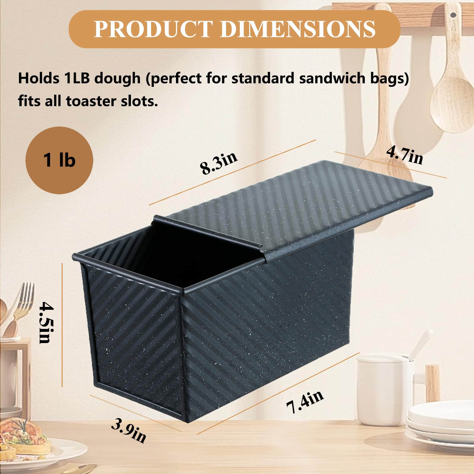 SS&CC Pullman loaf pan nonstick coating releases bread smoothly
